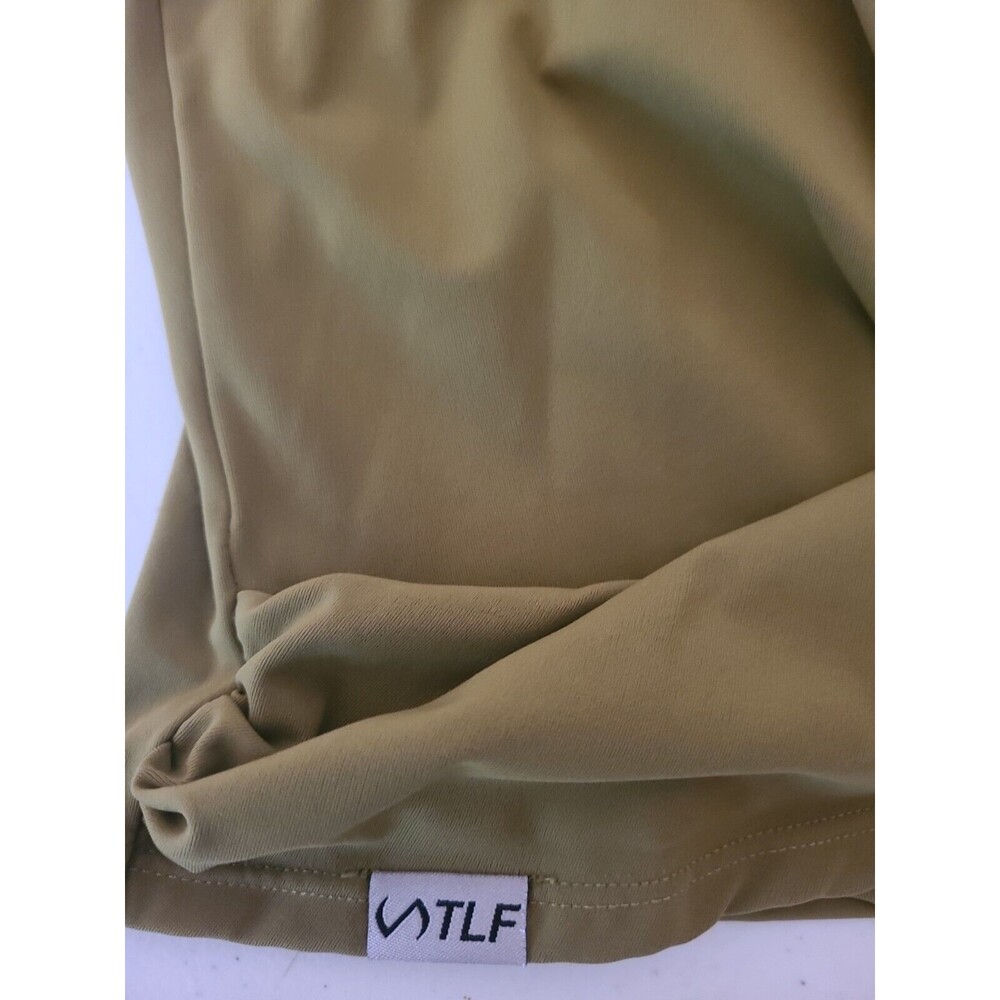 Tlf Womens Gym Crop Tank Top Green Scoop Neck Draped Stretch Medium - Picture 12 of 13